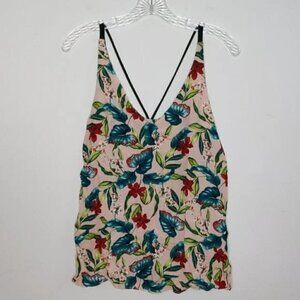 Topshop Tropical Print Strappy Tank Top Shirt